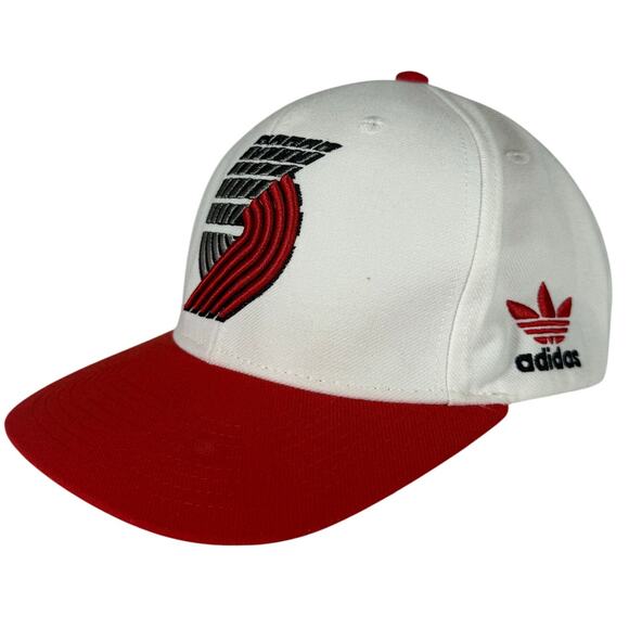 Adidas NBA Portland Trail Blazers Snapback Hat White Red Embroidered Logo - Picture 1 of 10